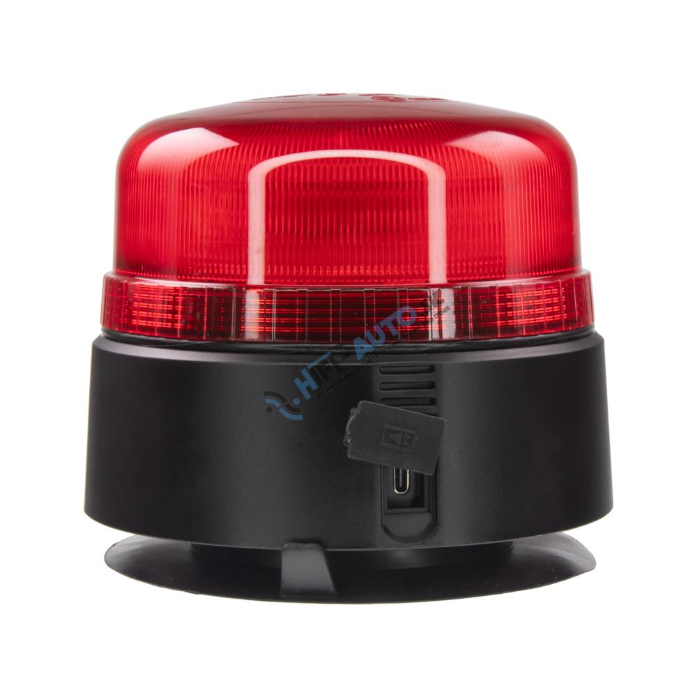 AKU LED maják, 36xLED červený, diaľkové ovládanie, magnet, ECE R65