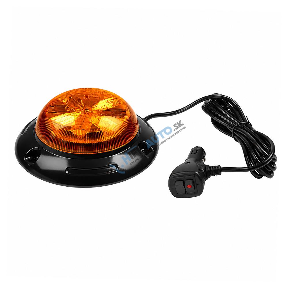 LED maják, 12-24V, 16x3W oranžový, magnet, ECE R65