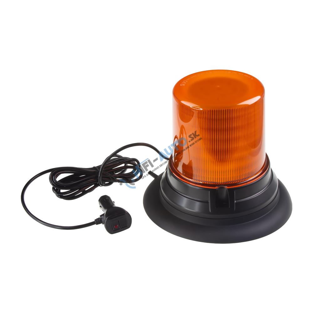 LED maják, 12-48V, 144x1W oranžový, magnet, ECE R65