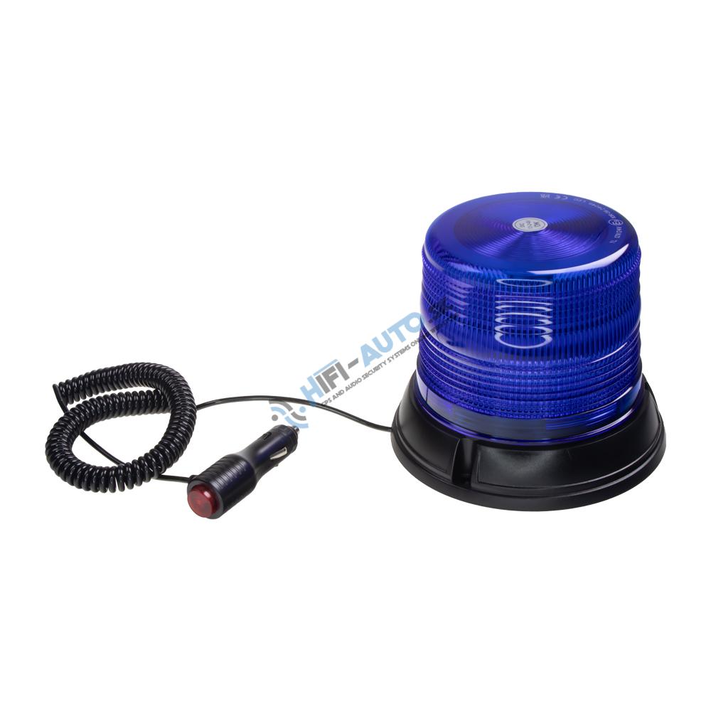 LED maják, 12-24V, modrý, magnet, ECE R10