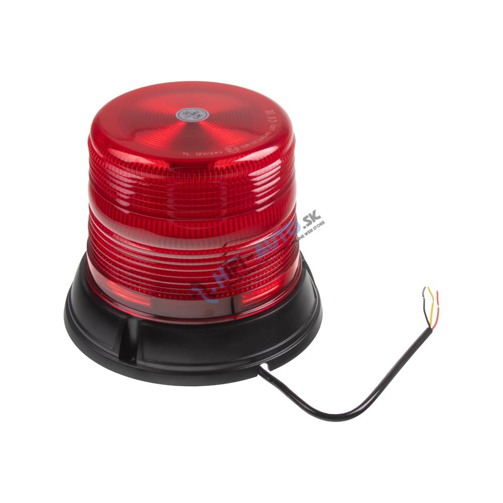 LED maják, 12-24V, červený, pevná montáž, ECE R10