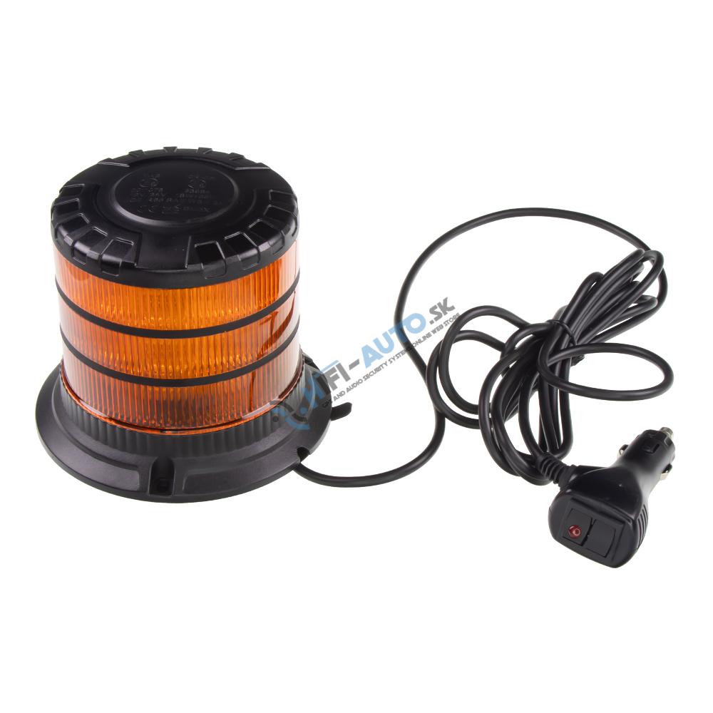 LED maják, 12-24V, 24xLED oranžový, magnet, ECE R65