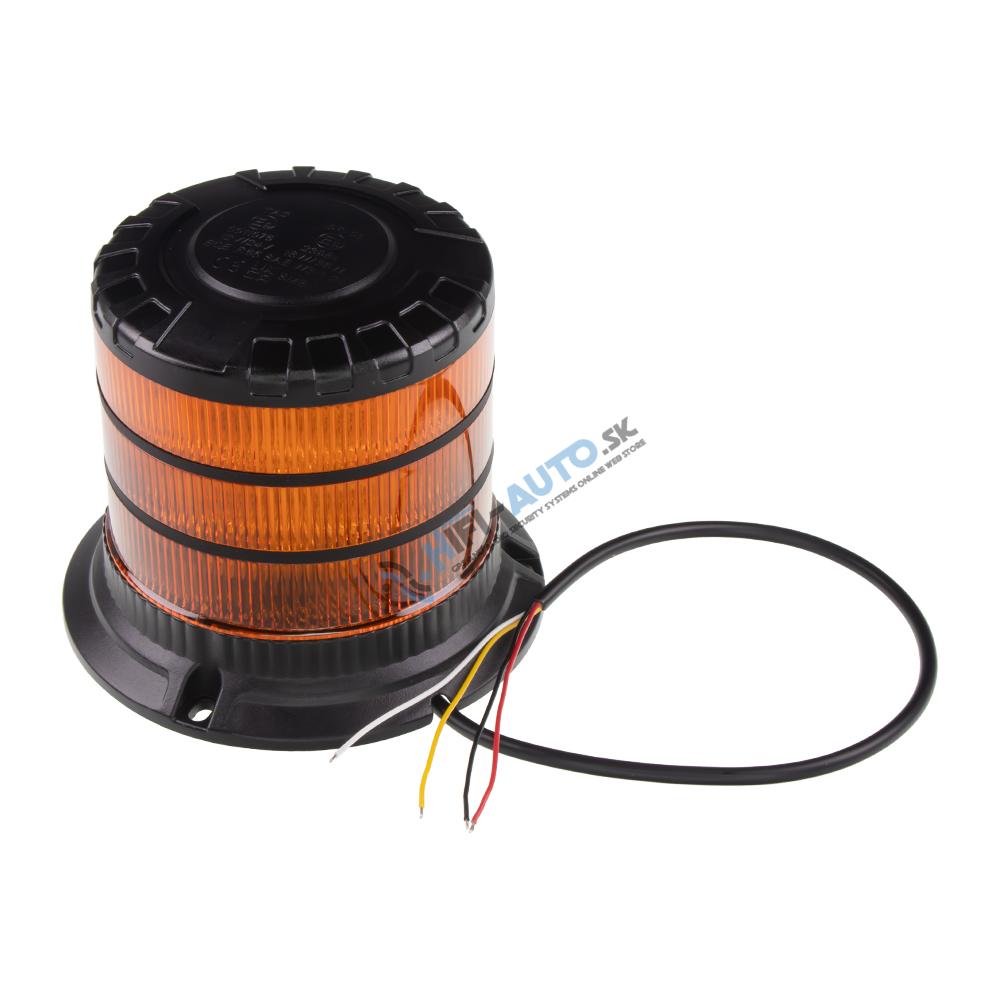 LED maják, 12-24V, 24xLED oranžový, pevná montáž, ECE R65