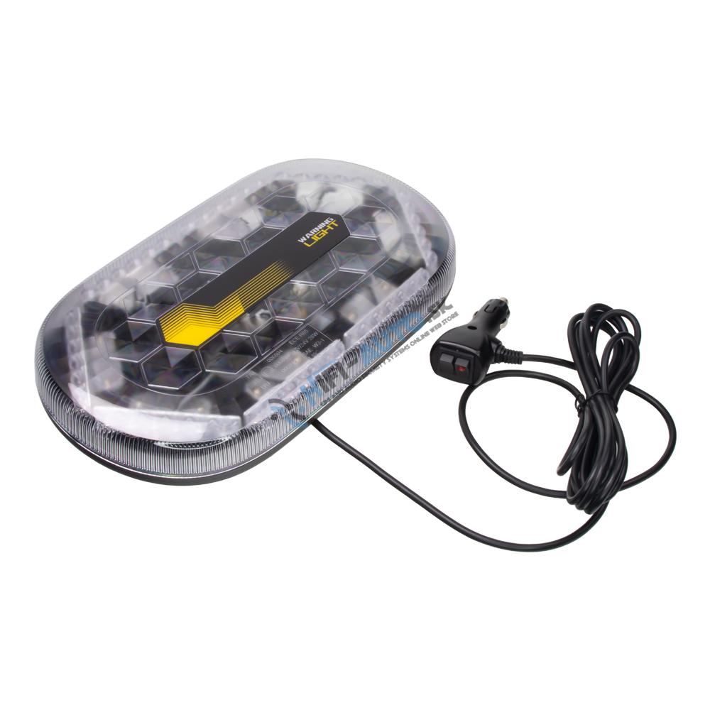Mini LED rampa, oranžová, 48xLED, 12-24V, 325mm, ECE R65, magnet