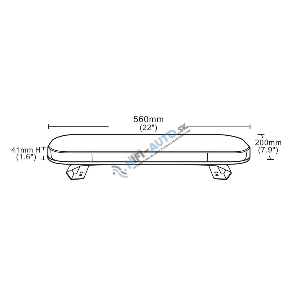 LED rampa 560mm, modrá, 12-24V, ECE R65