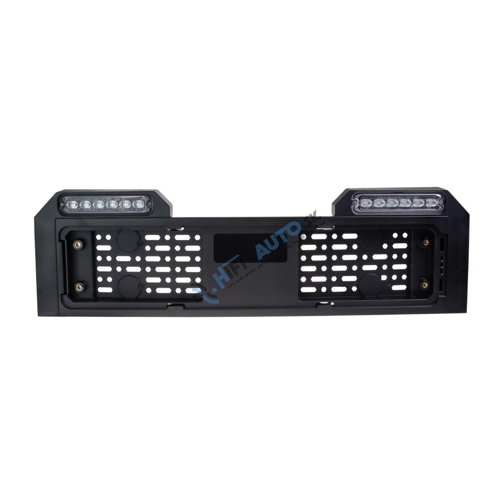 4x PREDATOR 6x4W LED pod ŠPZ, 12-24V, prehnuté, modré, ECE R65