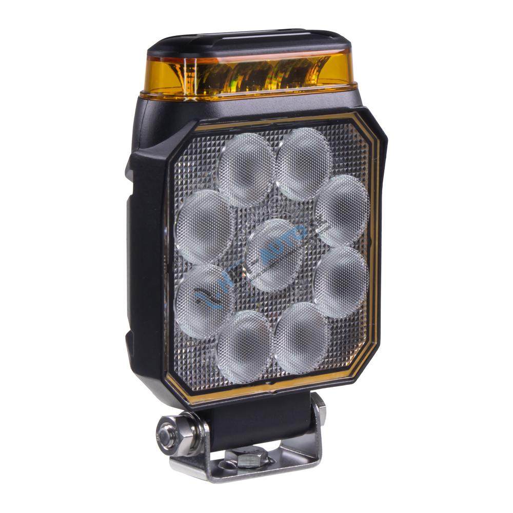 LED svetlo obdĺžnikové biele/oranžové, 14W, 101x127,6mm, ECE R65