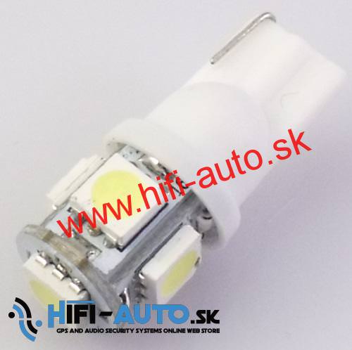 Autožiarovka T10, 5xled, biela, 5050 SMD
