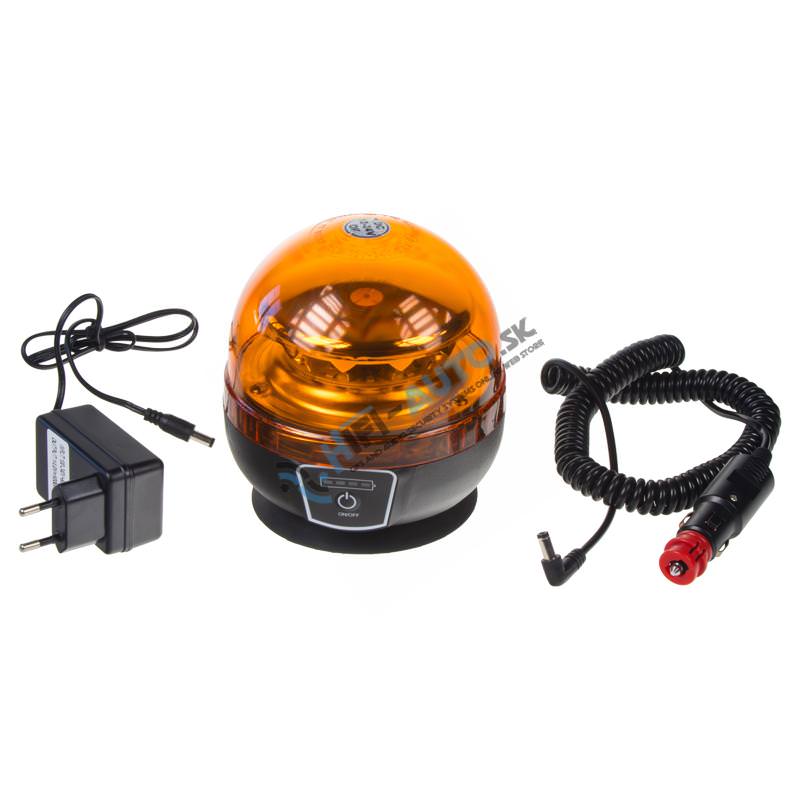 AKU LED maják, 12x1W oranžový, magnet, ECE R65