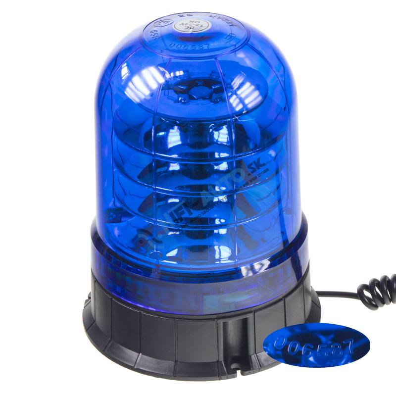 LED maják, 12-24V, 24x3W modrý, magnet, ECE R10