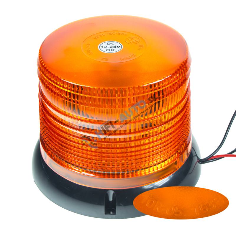LED maják, 12-24V, oranžový, homologácia