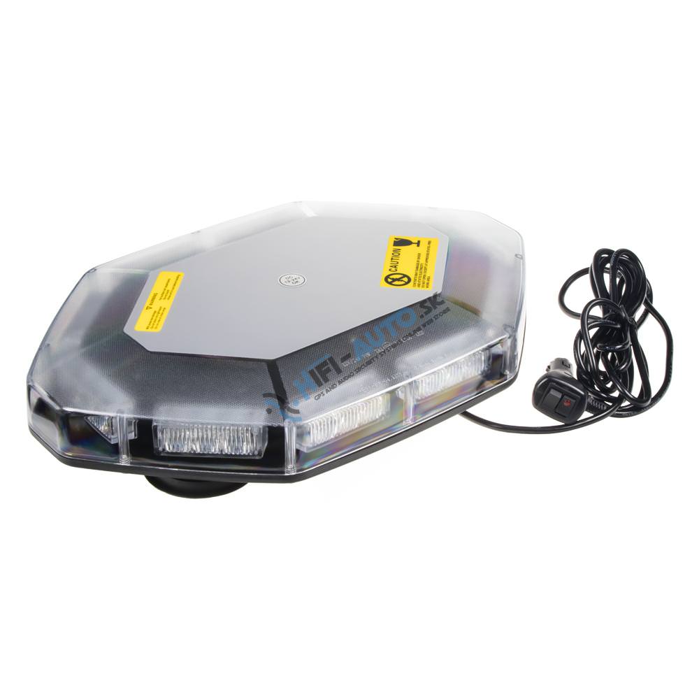 LED rampa, oranžová, magnet, 30xLED 1W, ECE R65