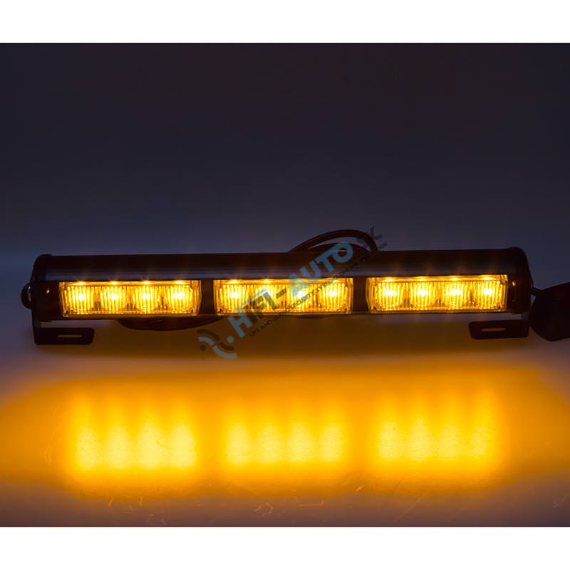 LED svetelná alej, 12xLED 3W, oranžová 360 mm, ECE R65