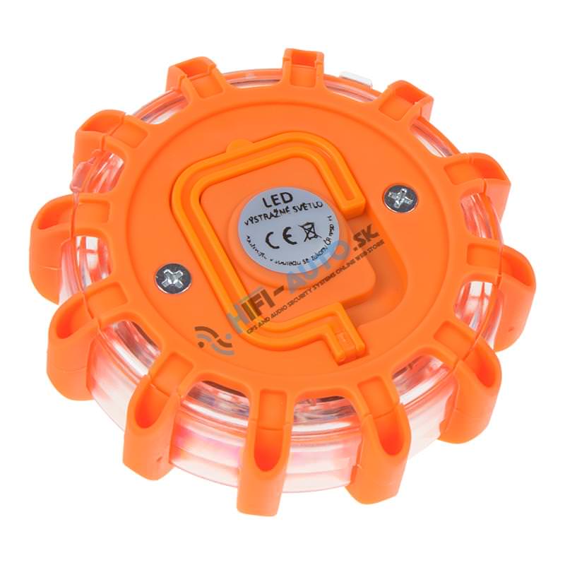 LED výstražné svetlo 12 + 3 LED na 3x batériu AAA, oranžové 