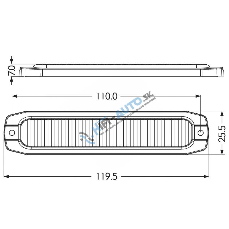 PROFI SLIM výstražné LED svetlo vonkajšie, oranžové, 12-24V, ECE R65