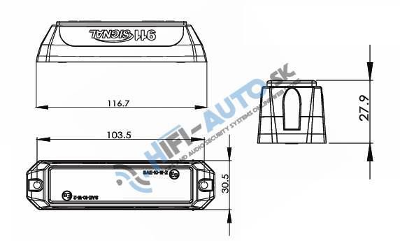 PROFI výstražné LED svetlo vonkajšie, modré, 12-24V, ECE R65