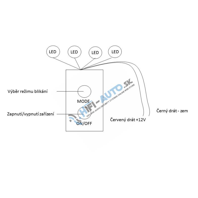 LED stroboskop biely 4ks 1 W