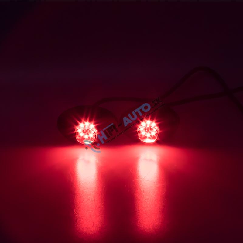 LED stroboskop červený 8x3W, 12-24V