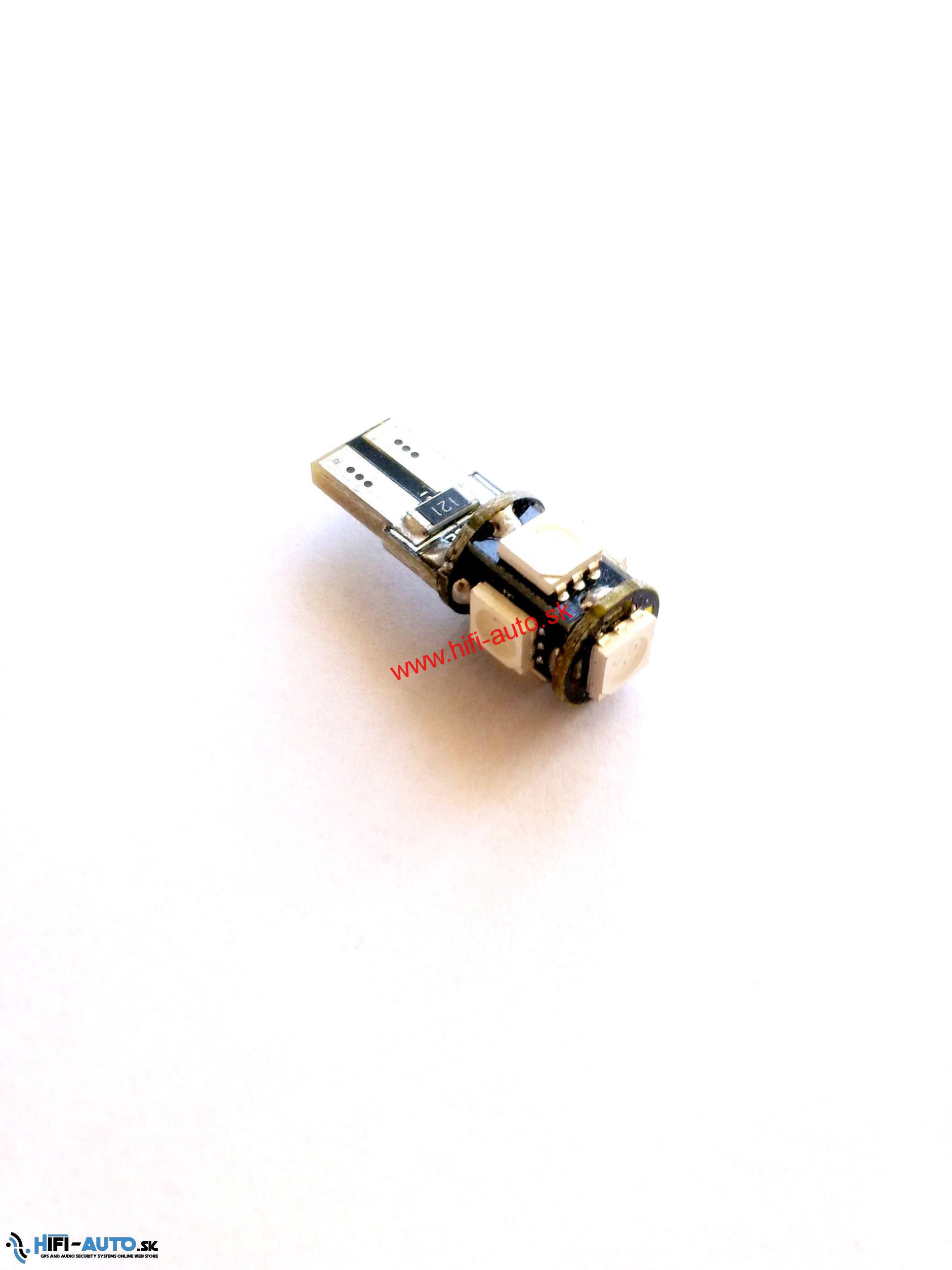 Autožiarovka T10, 5xled, zelená, 5050 SMD, Canbus