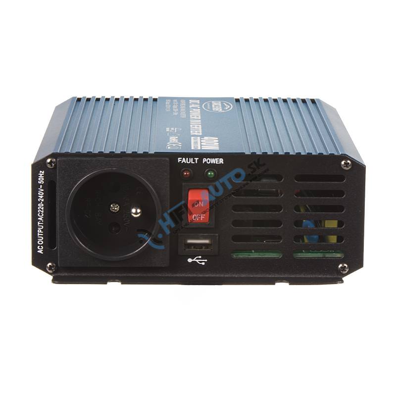 Sínusový menič napätia z 12/230V + USB, 400W