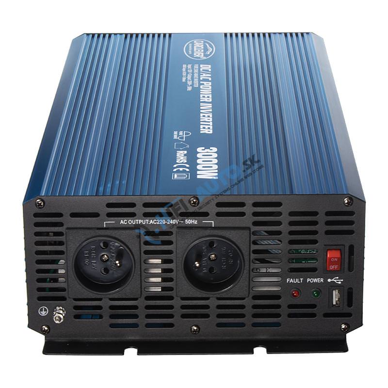 Sínusový menič napätia z 12/230V + USB, 3000W