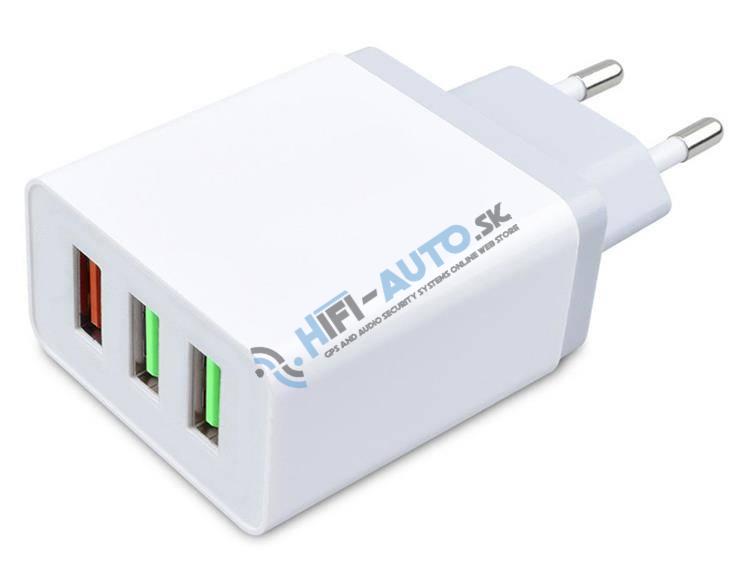 USB nabíjačka 220V 3 x USB Quick Charge