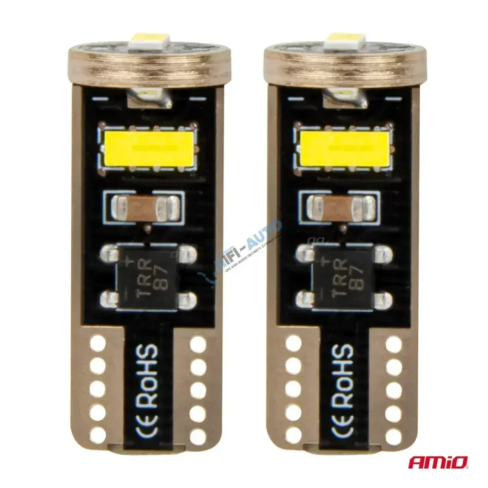 LED žiarovka CANBUS T10e W5W 3x2055 SMD White 12V/24V