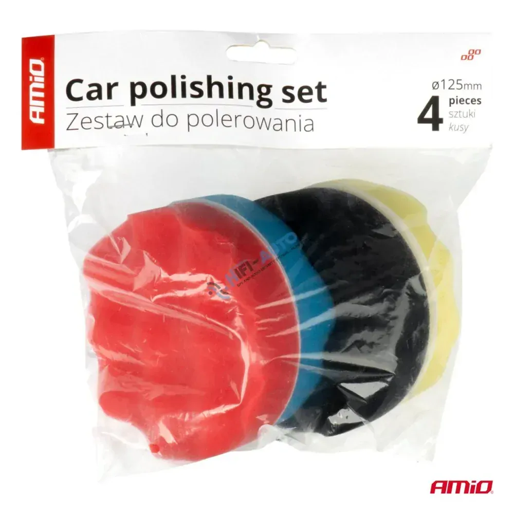 Leštiaci set leštiace hubky na suchý zips 4 ks 125 mm