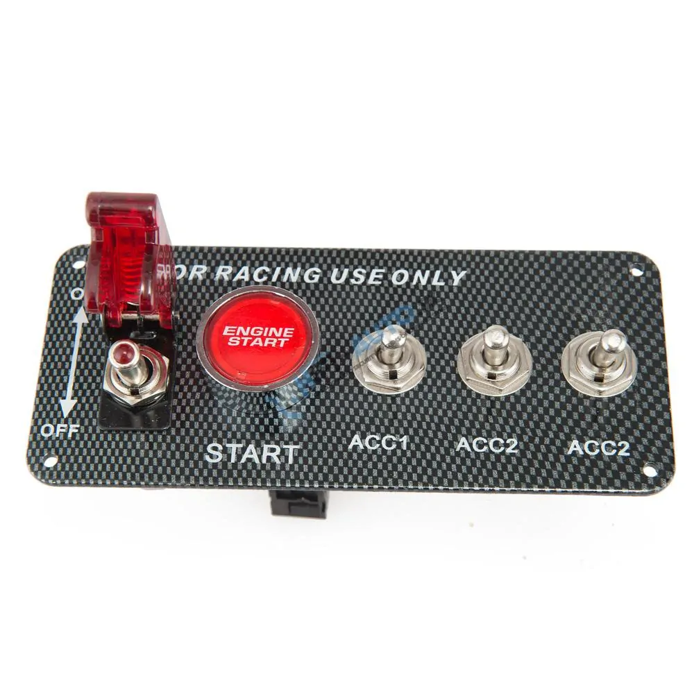 Panel s 4x spínačmi + tlačidlo ŠTART, 12V