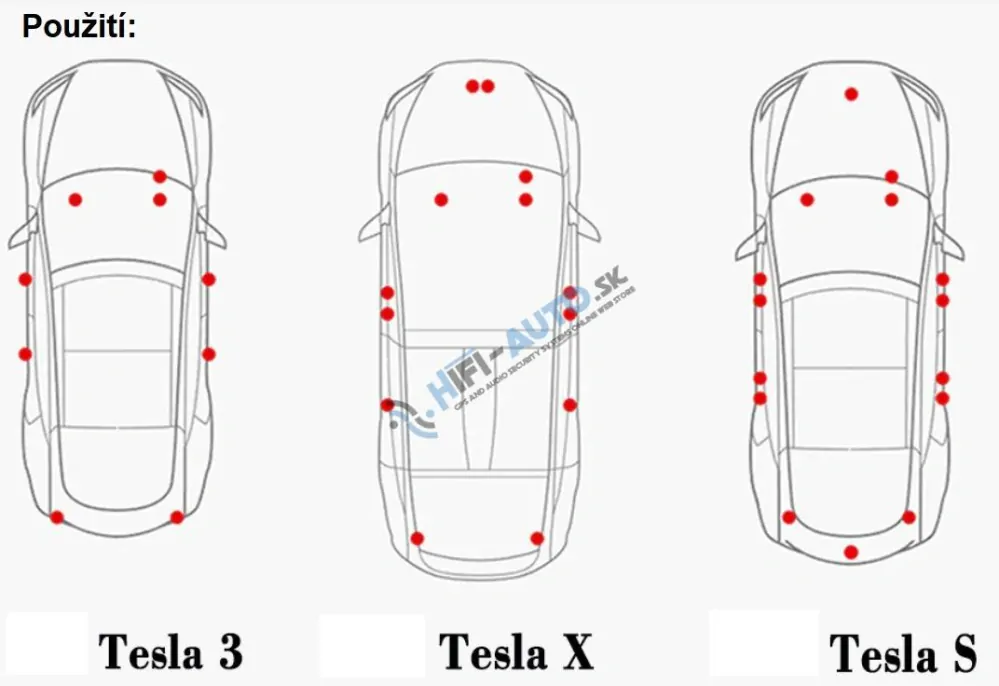 LED osvetlenie interiéru/exteriéru Tesla, oranžové