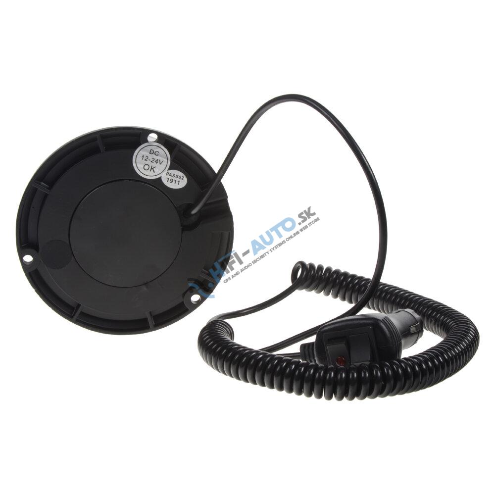 LED maják, 12-24V, 18x1W červený, magnet ECE R10