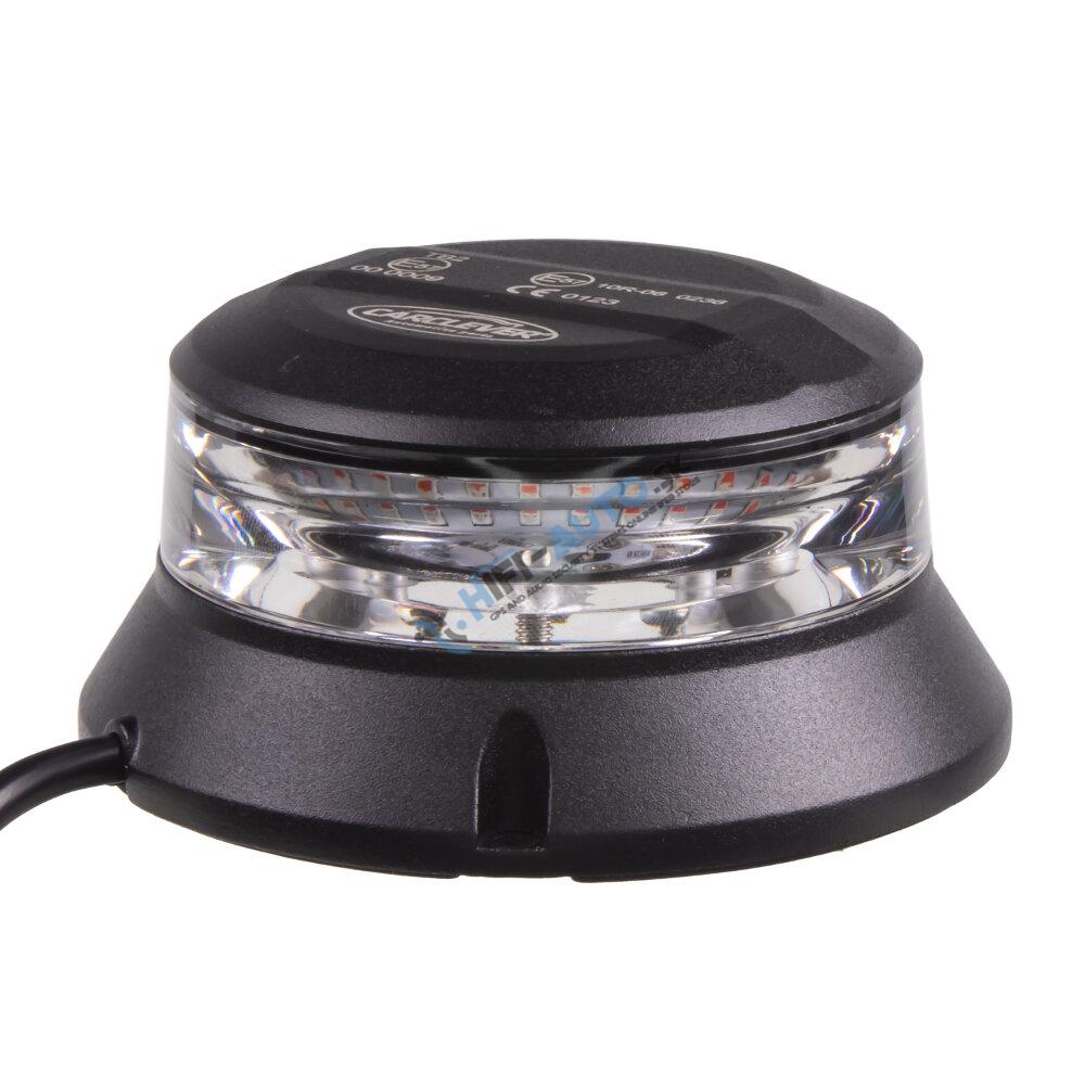 Robustný modro-červený LED maják, čierny hliník, 36W, ECE R10