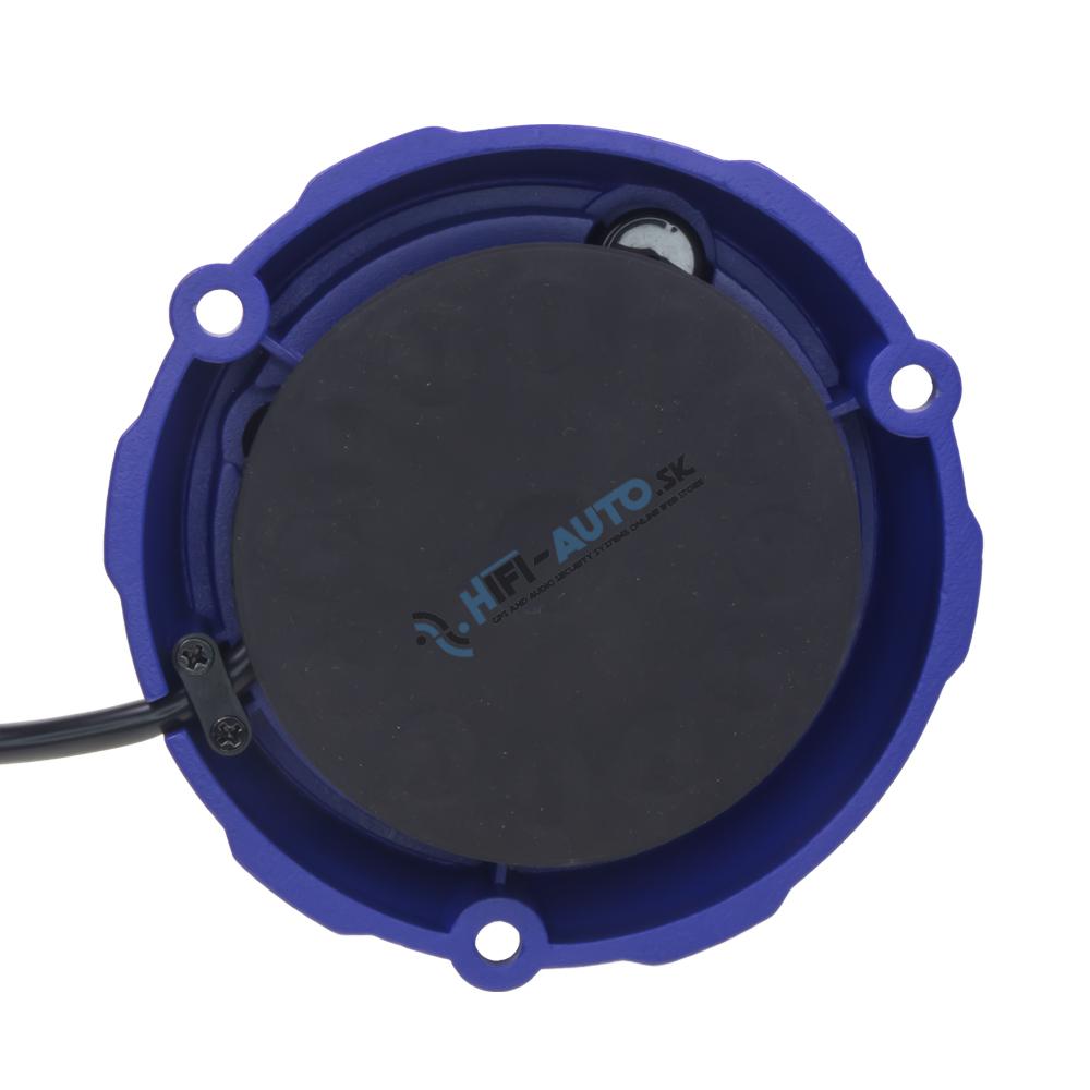 Robustný modrý LED maják, modrý hliník, 48W, ECE R65