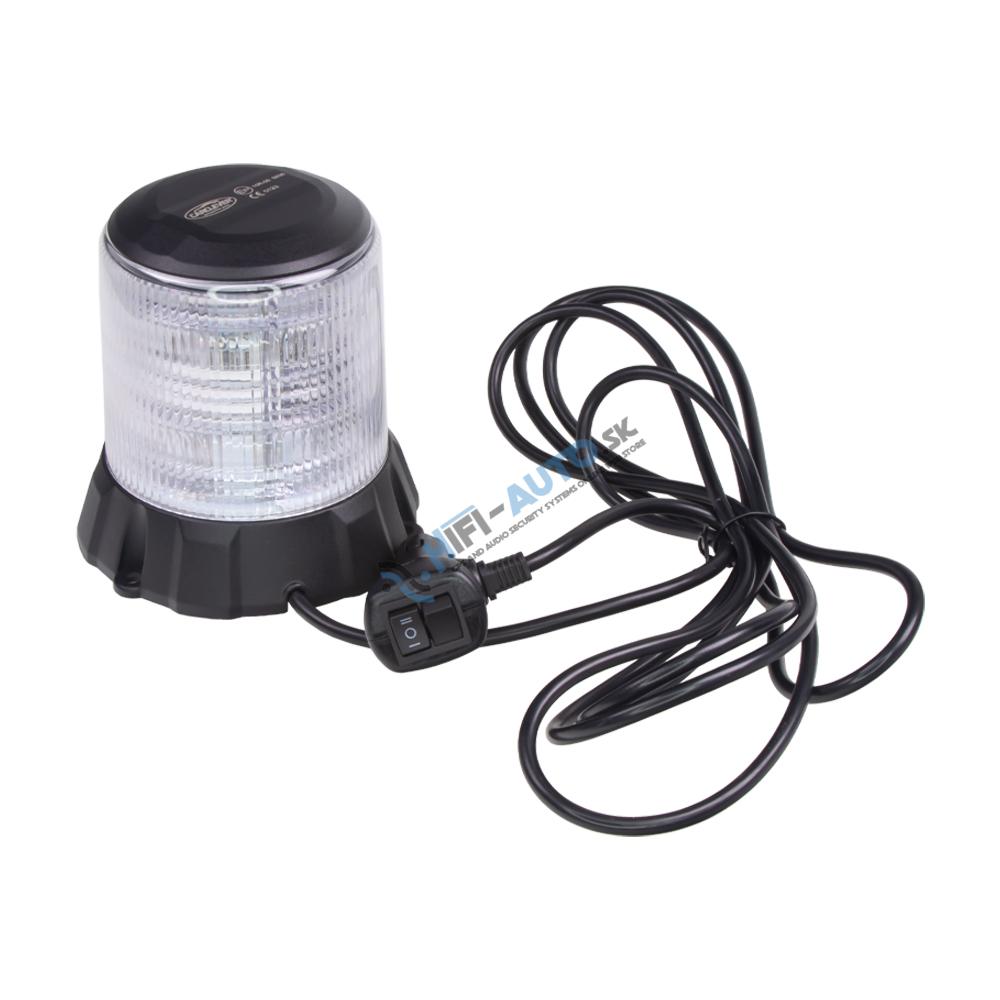 Robustný modro-červený LED maják, čierny hliník, 96W, ECE R10