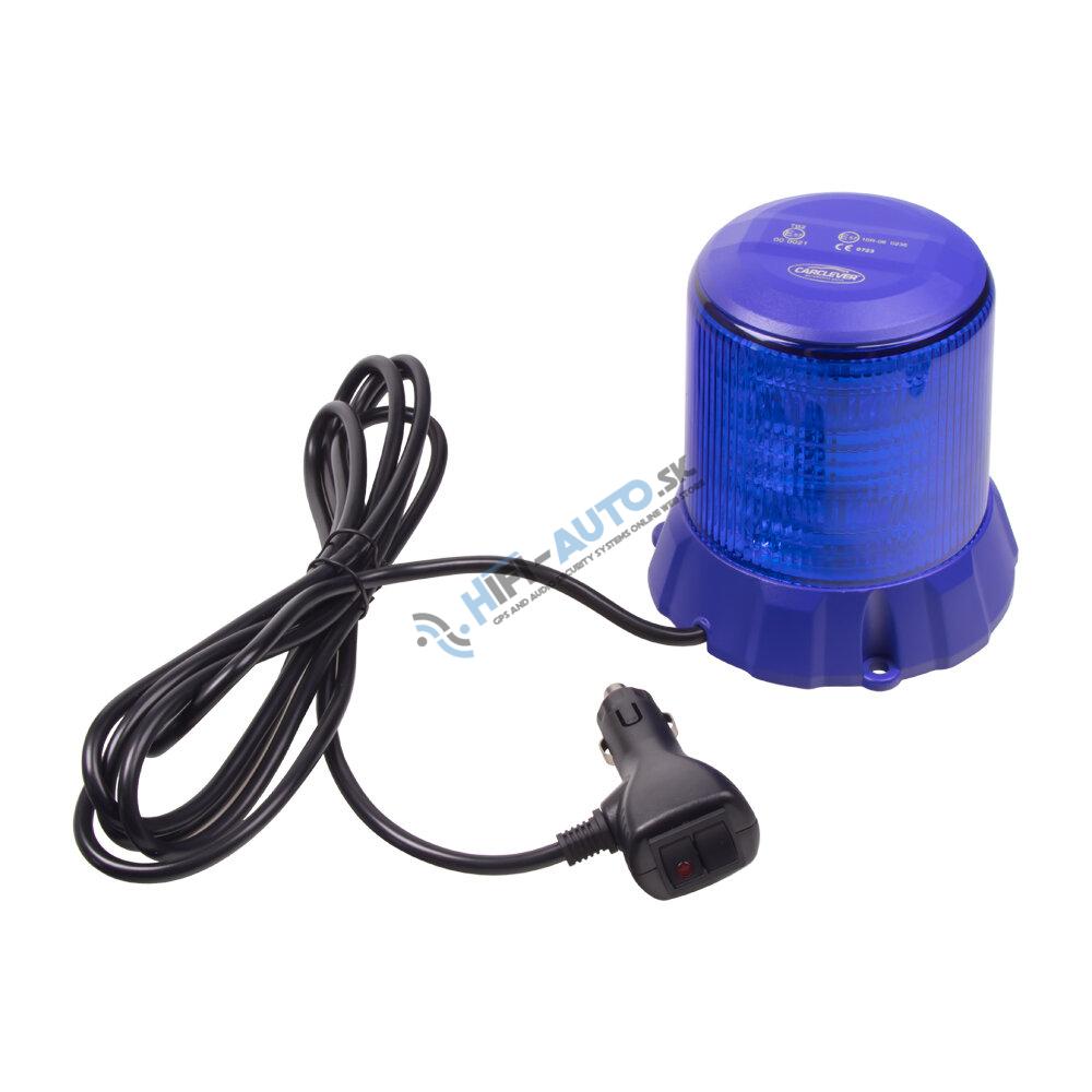 Robustný modrý LED maják, modrý hliník, 96W, ECE R65