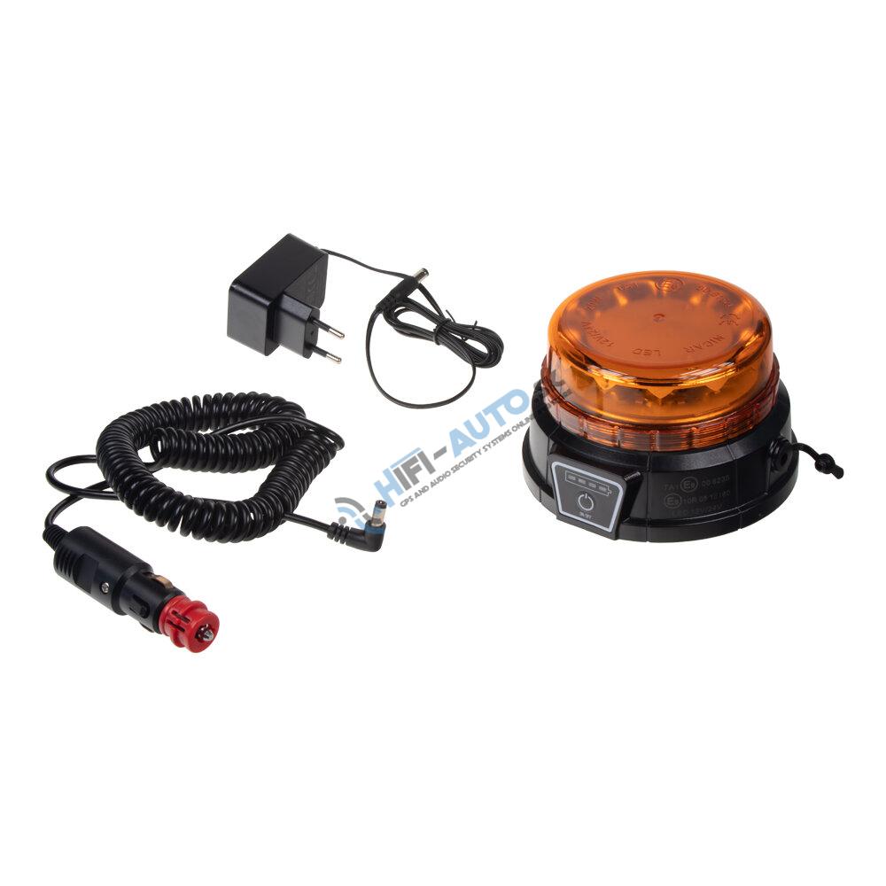 AKU LED maják, 12x3W oranžový, magnet, ECE R10, R65