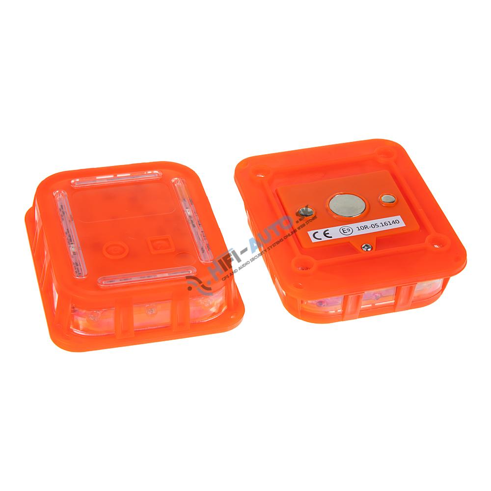 LED výstražné svetlo 16LED, oranžové, set 6ks