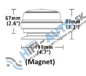 LED maják, 12-24V, 12x1W oranžový, magnet, ECE R65