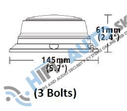 LED maják, 12-24V, 12x1W oranžový, pevná montáž, ECE R65
