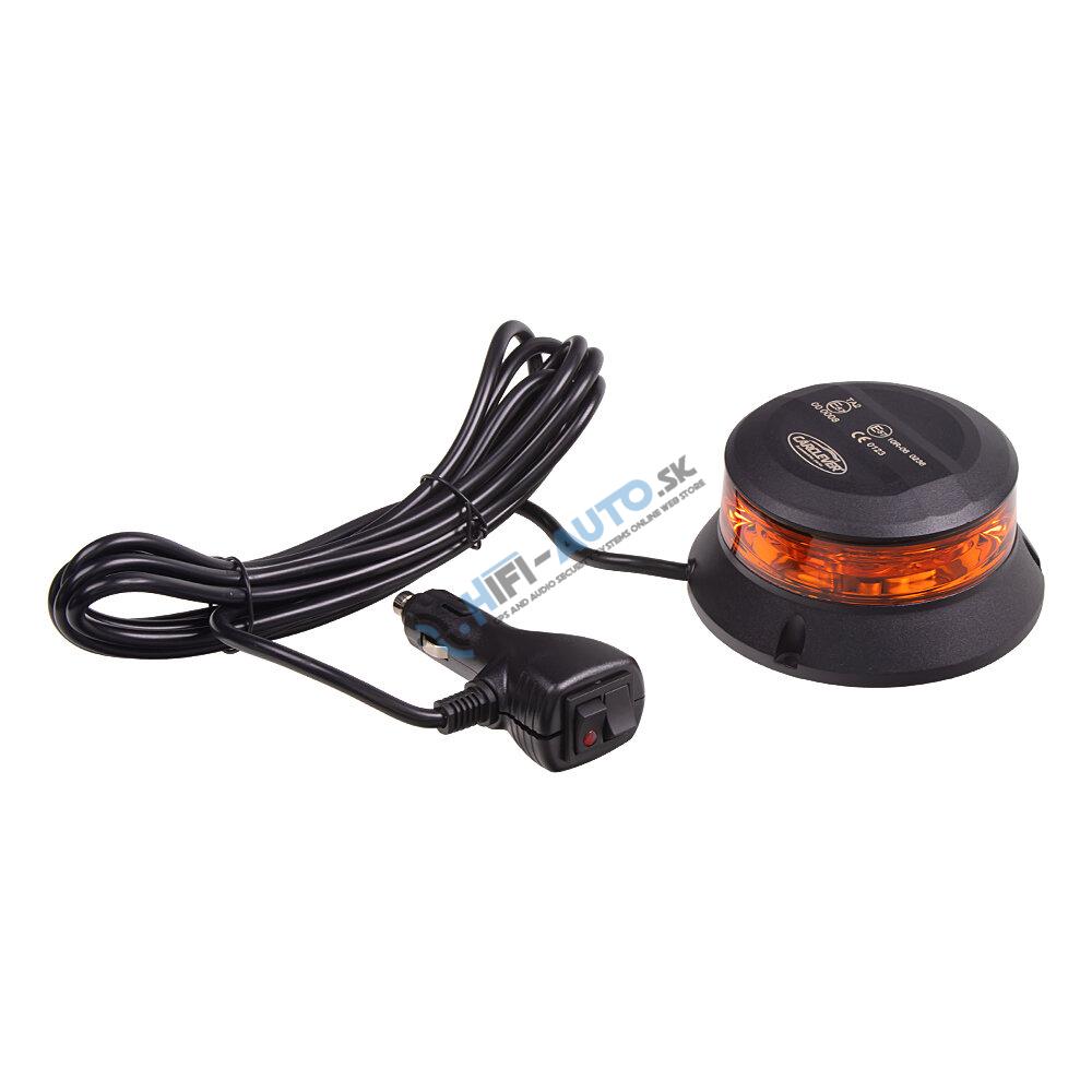 Robustný oranžový LED maják, čierny hliník, 36W, ECE R65