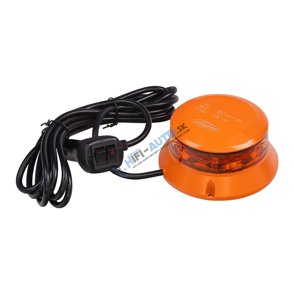 Robustný oranžový LED maják, oranž.hliník, 36W, ECE R65