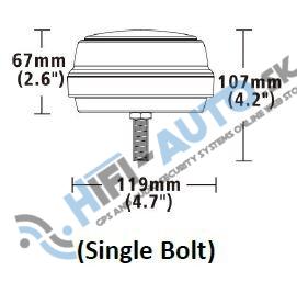 LED maják, 12-24V, 12x1W oranžový, pevná montáž, ECE R65 