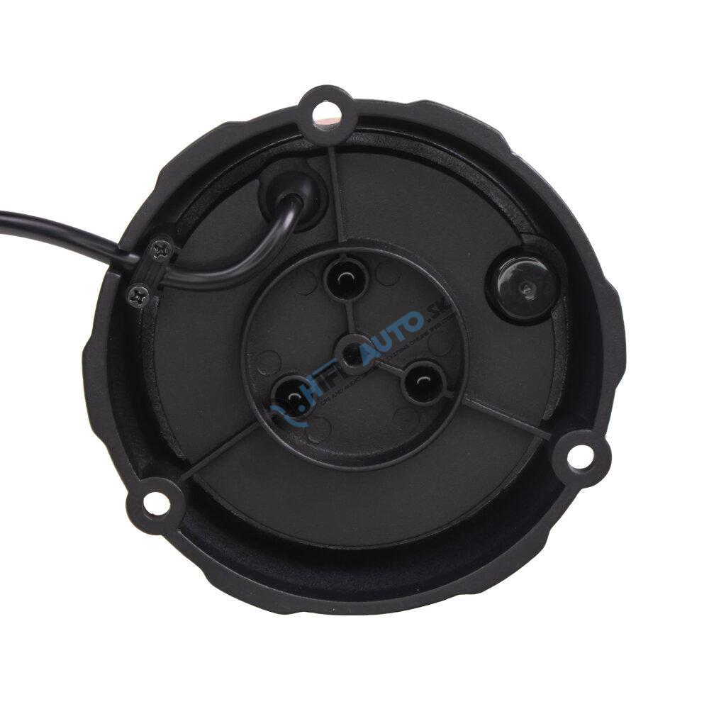 Robustný oranžový LED maják, čierny hliník, 48W, ECE R65