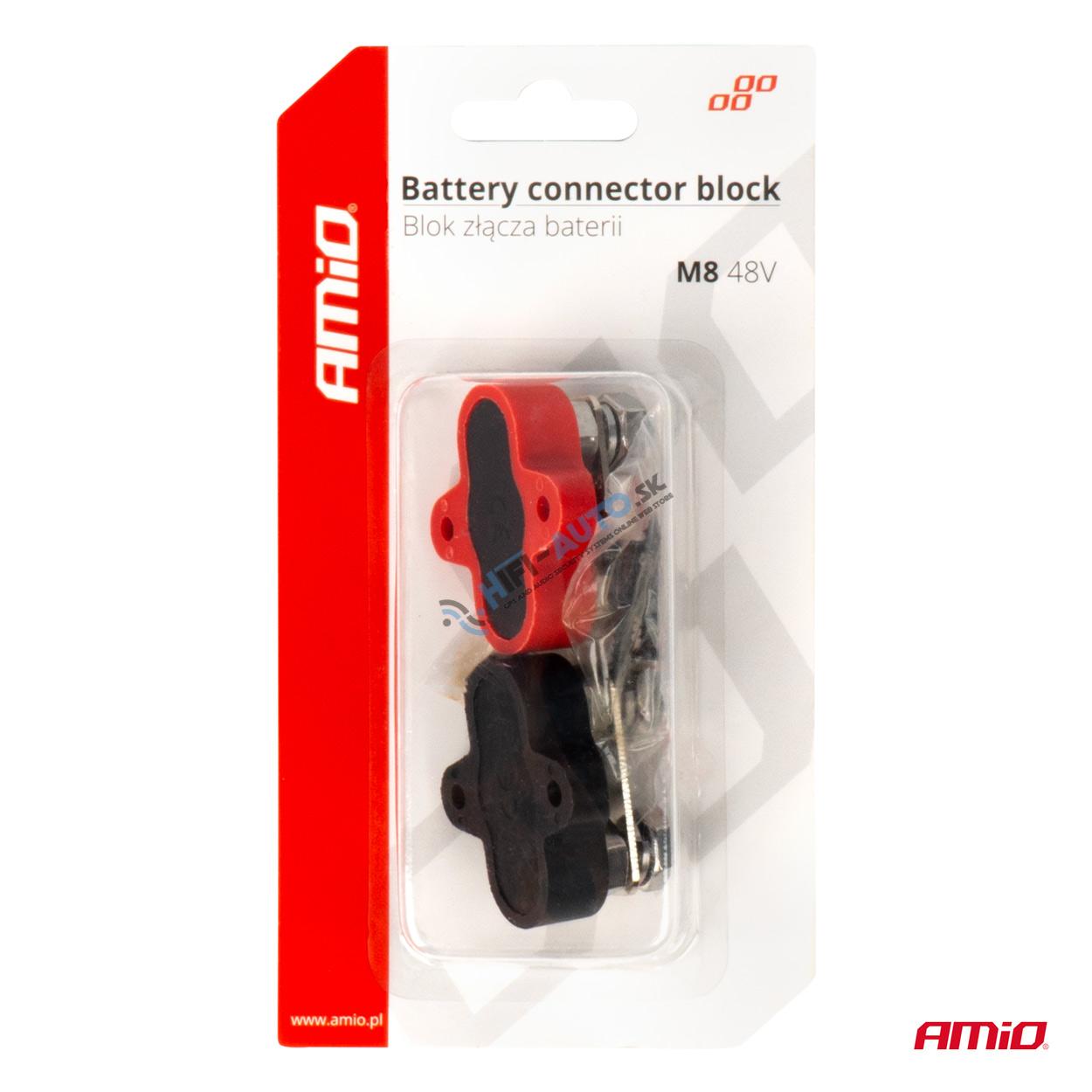 Distribučný blok konektorov batérie Bus bar dvojitá sada max. 48V M8