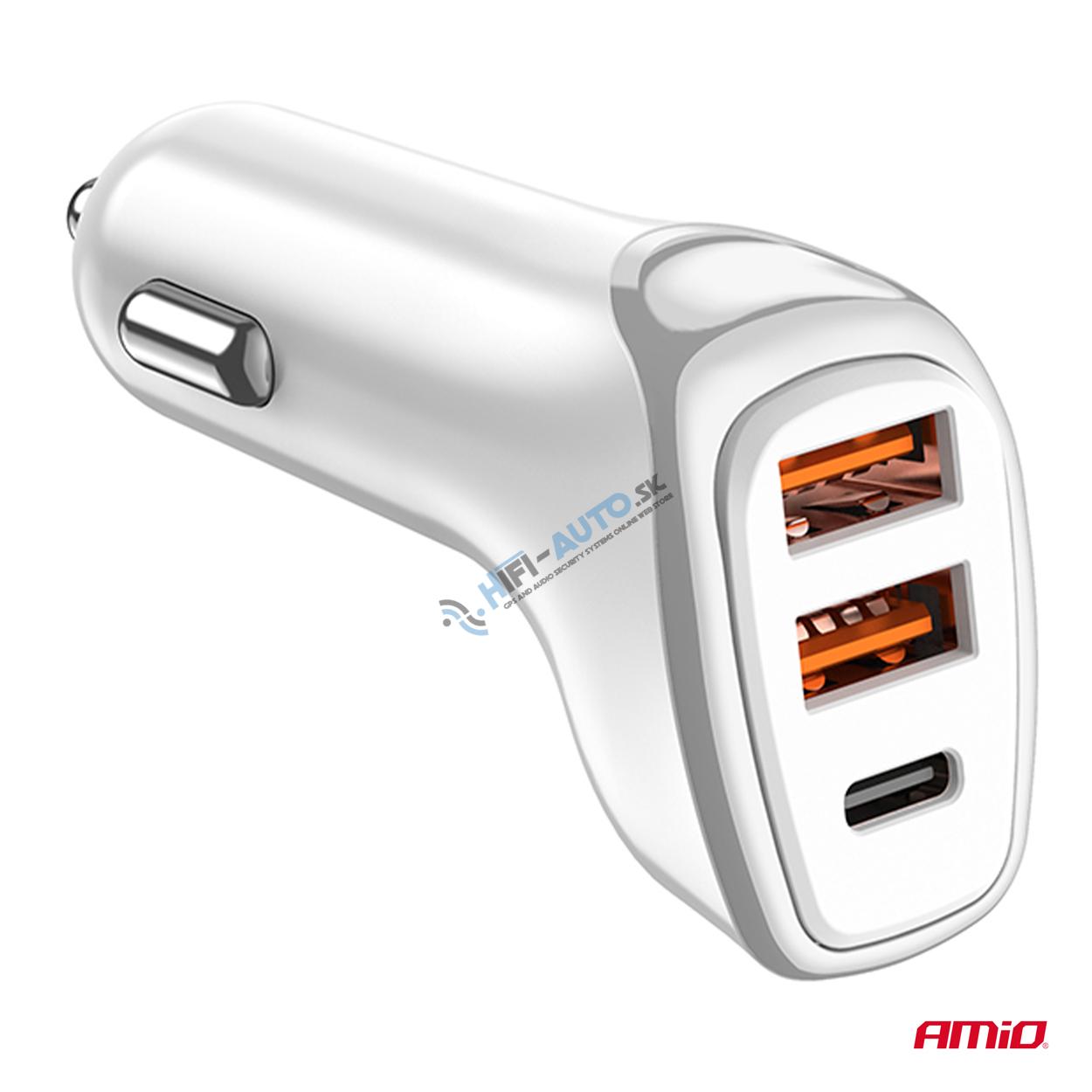 Autonabíjačka 2x USB-A + USB-C 38W