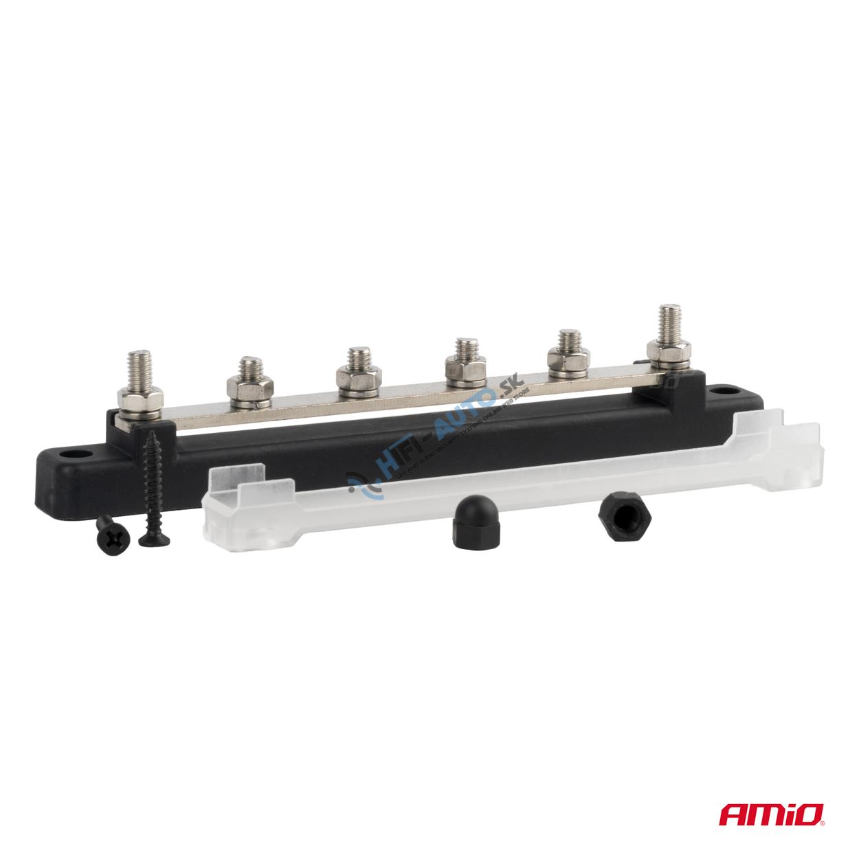 Mass plus rozvodný blok zbernice M6 12V - 48V 150A