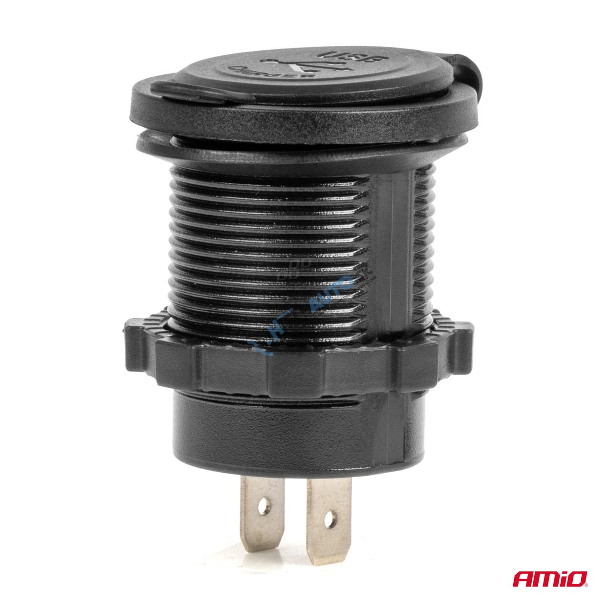 Vodotesná telefónna nabíjačka s modrým LED indikátorom 3,1A 2xUSB 12/24V
