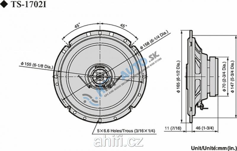 Reproduktory Pioneer TS-1702