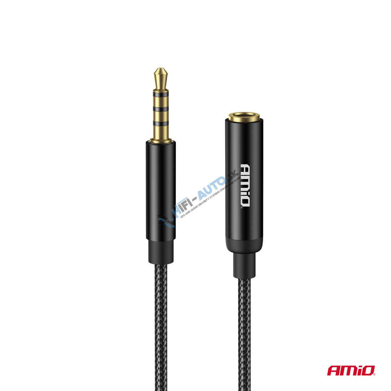 Predlžovací kábel AUX Mini Jack 3,5 mm samec na 3,5 mm samica 2 m