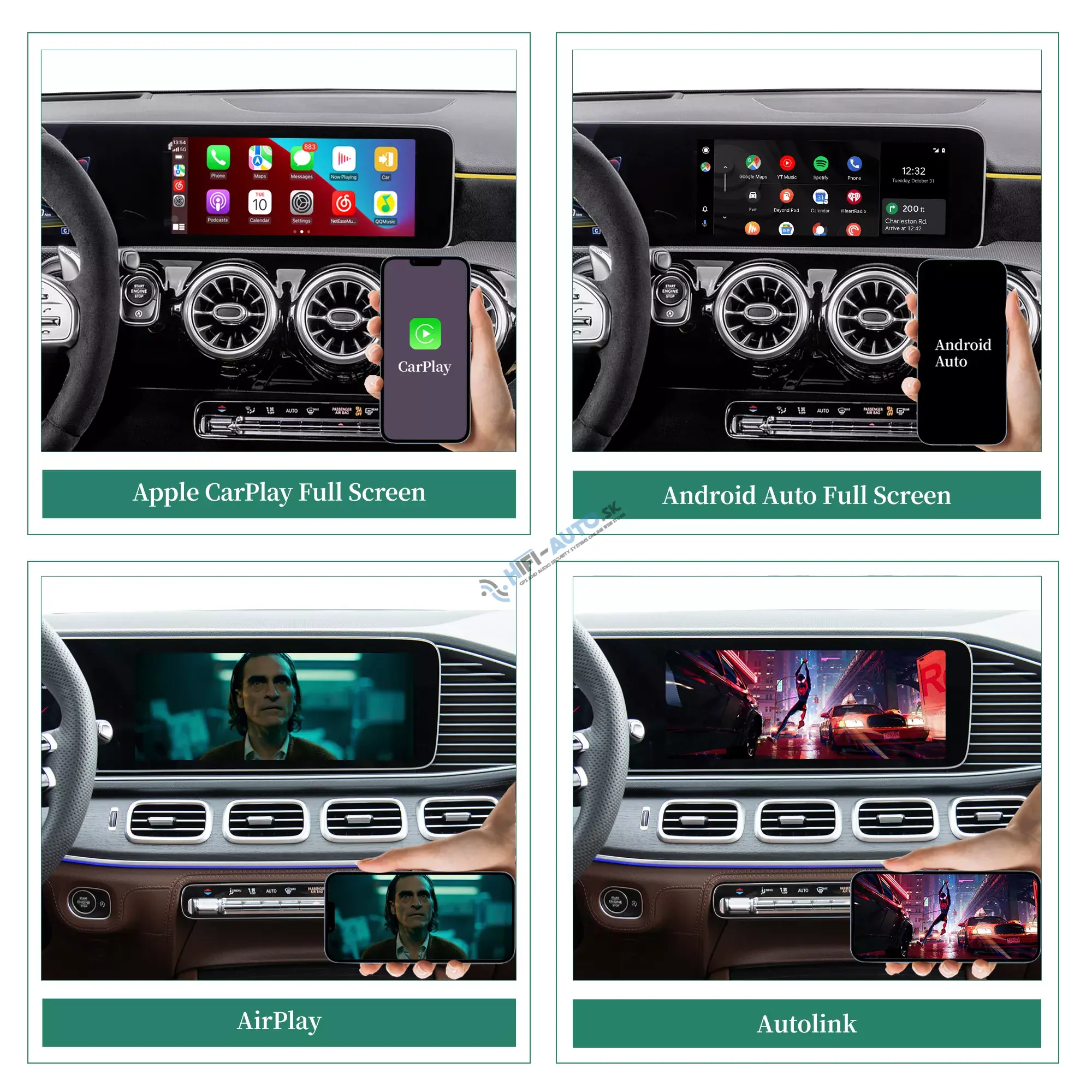 Android Auto + CarPlay + Android pre Mercedes A, B, E, G